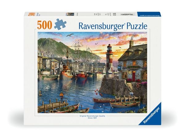 Produktbild: Erwachsenenpuzzle 500 Teile - Morgens am Hafen