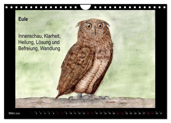 Produktbild: Krafttiere in Aquarell (Wandkalender 2026 DIN A4 quer), CALVENDO Monatskalender