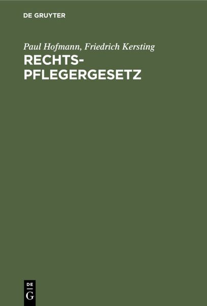 Produktbild: Rechtspflegergesetz