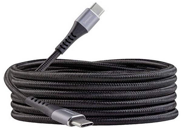 Produktbild: Intenso USB-C&reg; Kabel USB-C&reg; Stecker, USB-C&reg; Stecker 1.5m Schwarz hochflexibel 7901000