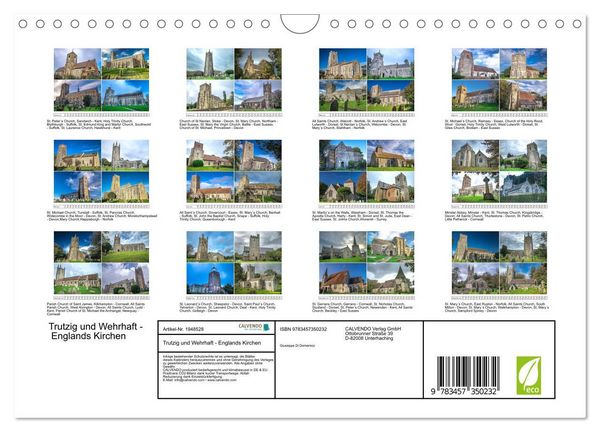 Produktbild: Trutzig und Wehrhaft - Englands Kirchen (Wandkalender 2026 DIN A4 quer), CALVENDO Monatskalender
