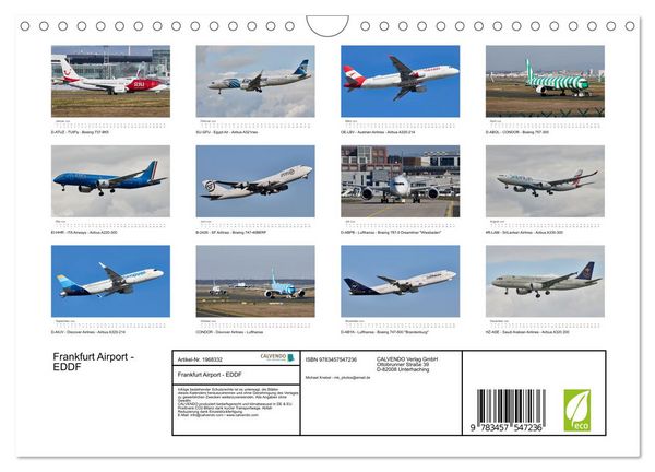 Produktbild: Frankfurt Airport - EDDF (Wandkalender 2026 DIN A4 quer), CALVENDO Monatskalender