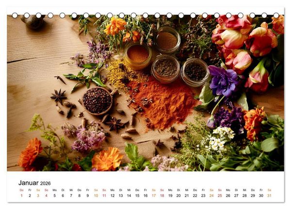 Produktbild: K&uuml;chenkalender Gew&uuml;rzwelt (Tischkalender 2026 DIN A5 quer), CALVENDO Monatskalender