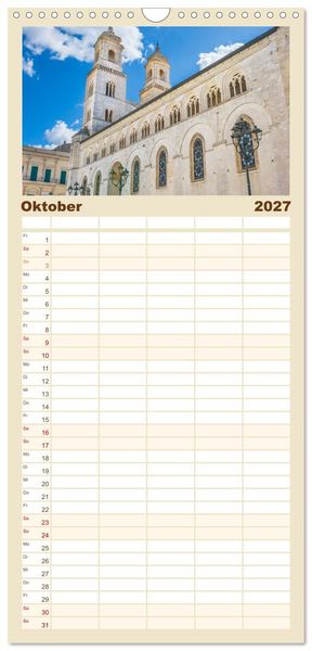 Produktbild: Familienplaner 2027 - Italien - Tief im S&uuml;den mit 5 Spalten (Wandkalender, 21 x 45 cm) CALVENDO