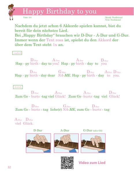 Produktbild: Das M&auml;dchen Gitarrenbuch inkl. QR-Codes zu Lernvideos