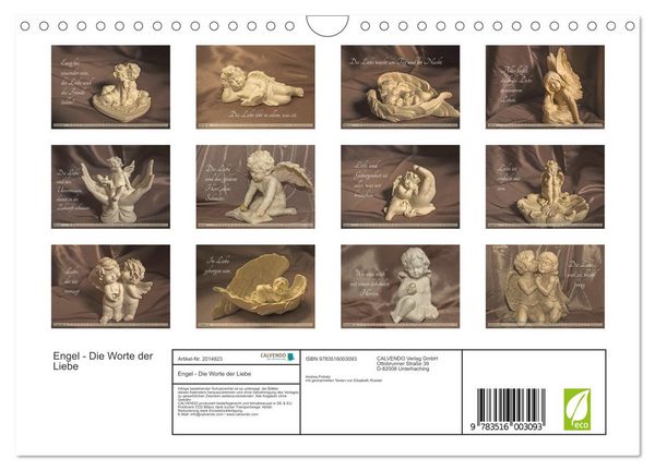 Produktbild: Engel - Die Worte der Liebe (Wandkalender 2026 DIN A4 quer), CALVENDO Monatskalender