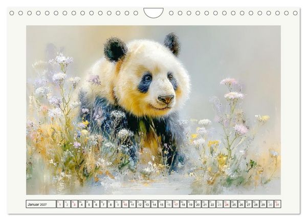 Produktbild: Pandas. Gl&uuml;cksmomente im Reich der B&auml;ren (Wandkalender 2027 DIN A4 quer), CALVENDO Monatskalender