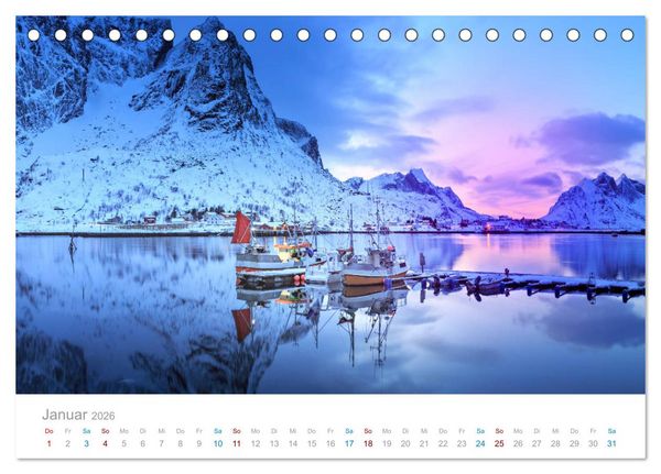 Produktbild: Norwegen - der hohe Norden (Tischkalender 2026 DIN A5 quer), CALVENDO Monatskalender