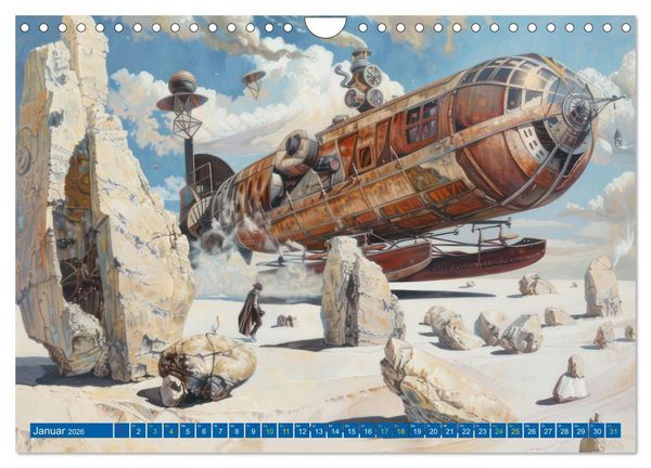 Produktbild: Steampunk Luftschiffe mit einer surrealen Note (Wandkalender 2026 DIN A4 quer), CALVENDO Monatskalender