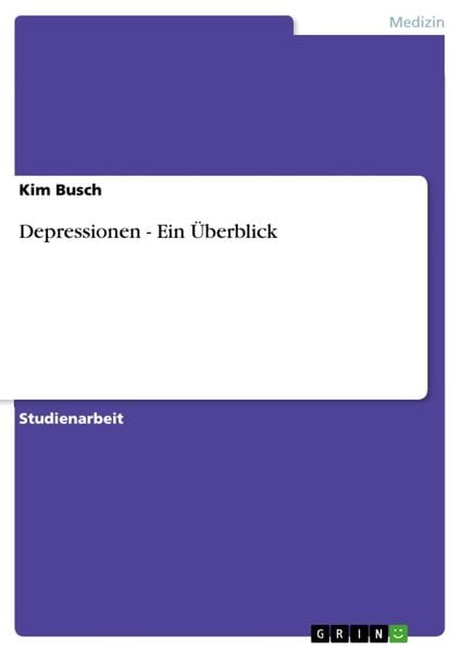 Produktbild: Depressionen - Ein &Uuml;berblick
