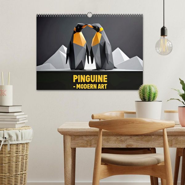 Produktbild: PINGUINE - modern Art (Wandkalender 2026 DIN A3 quer), CALVENDO Monatskalender