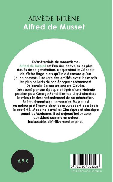Produktbild: Alfred de Musset : vie et &iquest;uvre (auteur notamment de La Confession d'un enfant du si&egrave;cle, Les Caprices de Marianne, On ne badine pas avec l'amour ou e