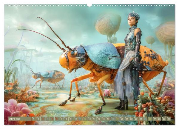 Produktbild: Insektenplanet - Surrealer Science-Fiction (Wandkalender 2026 DIN A2 quer), CALVENDO Monatskalender