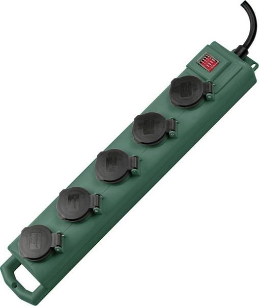 Produktbild: Brennenstuhl 1159910215 Outdoor Steckdosenleiste mit Schalter 5fach Gr&uuml;n Schutzkontakt 1St.