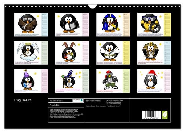 Produktbild: Pinguin-Elfe (Wandkalender 2026 DIN A3 quer), CALVENDO Monatskalender