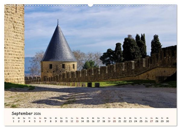 Produktbild: Cite von Carcassonne - Zeitreise ins Mittelalter (Wandkalender 2026 DIN A2 quer), CALVENDO Monatskalender