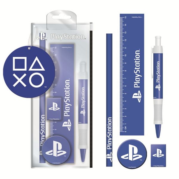Produktbild: Schreibset Playstation (Weiss / Blau)(5Tlg)