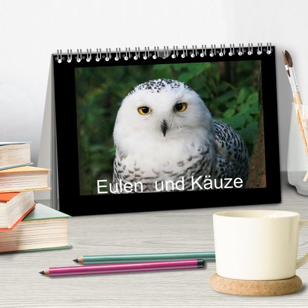 Produktbild: Eulen und K&auml;uze (Tischkalender 2026 DIN A5 quer), CALVENDO Monatskalender
