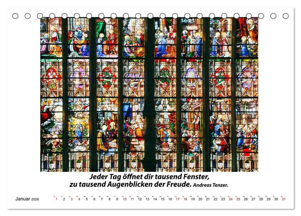Produktbild: Fenster Gedanken (Tischkalender 2026 DIN A5 quer), CALVENDO Monatskalender