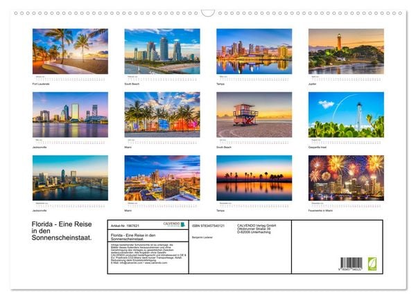 Produktbild: Florida - Eine Reise in den Sonnenscheinstaat. (Wandkalender 2026 DIN A2 quer), CALVENDO Monatskalender