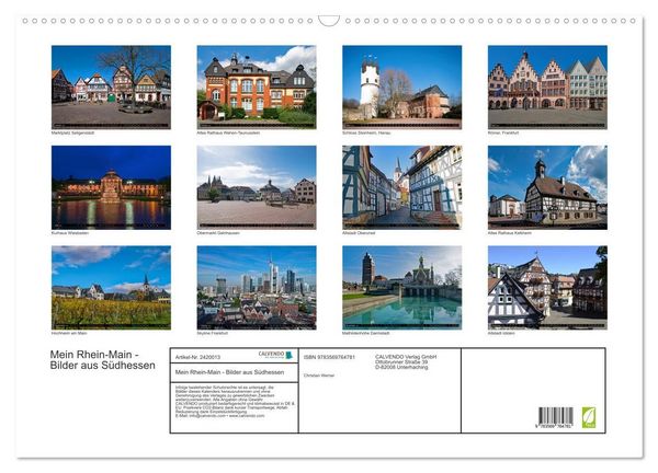 Produktbild: Mein Rhein-Main - Bilder aus S&uuml;dhessen (Wandkalender 2027 DIN A2 quer), CALVENDO Monatskalender