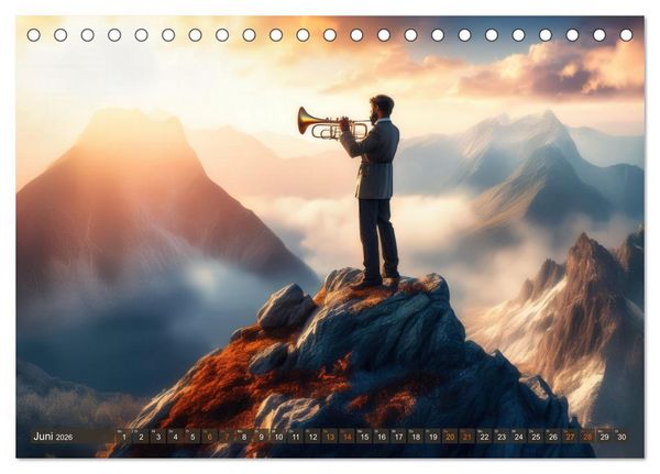 Produktbild: Musizieren einmal anders (Tischkalender 2026 DIN A5 quer), CALVENDO Monatskalender