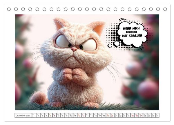 Produktbild: Katzenhumor im Blick (Tischkalender 2026 DIN A5 quer), CALVENDO Monatskalender