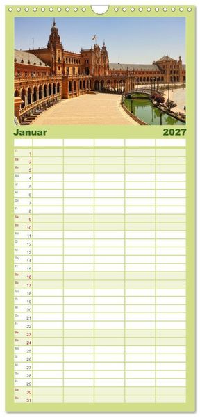 Produktbild: Familienplaner 2027 - Sevilla, eine der sch&ouml;nsten St&auml;dte der Welt mit 5 Spalten (Wandkalender, 21 x 45 cm) CALVENDO