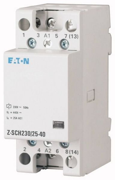 Produktbild: Eaton Z-SCH230/25-22 Installationssch&uuml;tz Nennspannung: 230 V, 240 V Schaltstrom (max.): 25 A 2 Schlie&szlig;er, 2 &Ouml;ffner 1 St.