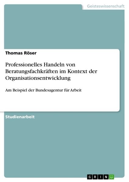 Produktbild: Professionelles Handeln von Beratungsfachkräften im Kontext der Organisationsentwicklung