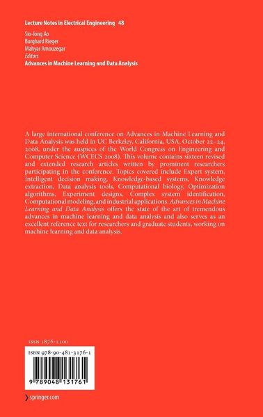 Produktbild: Advances in Machine Learning and Data Analysis