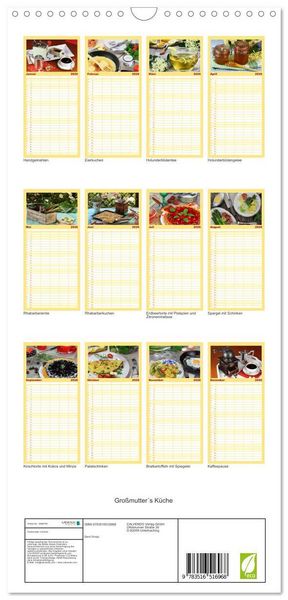 Produktbild: Familienplaner 2026 - Gro&szlig;mutter&acute;s K&uuml;che mit 5 Spalten (Wandkalender, 21 x 45 cm) CALVENDO
