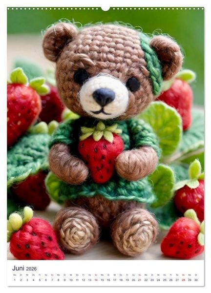 Produktbild: Teddys aus Wolle (Wandkalender 2026 DIN A2 hoch), CALVENDO Monatskalender