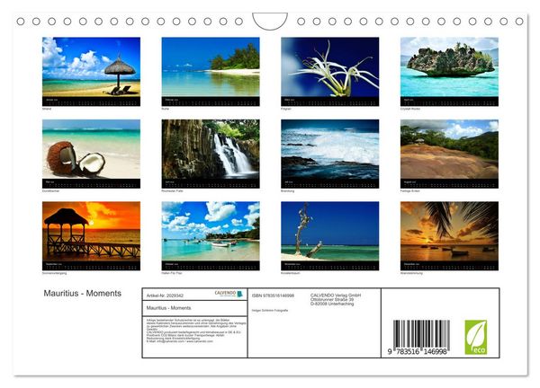 Produktbild: Mauritius - Moments (Wandkalender 2026 DIN A4 quer), CALVENDO Monatskalender