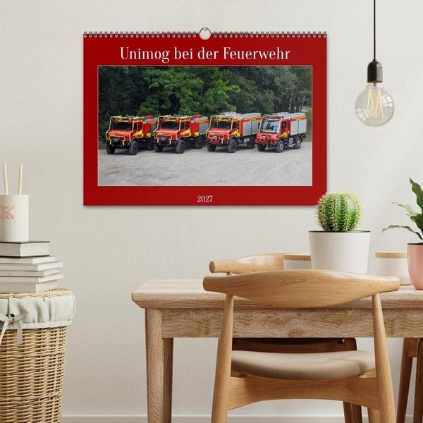 Produktbild: Unimog bei der Feuerwehr (Wandkalender 2027 DIN A3 quer), CALVENDO Monatskalender