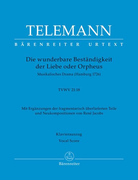 Produktbild: Die wunderbare Best&auml;ndigkeit der Liebe oder Orpheus TVWV 21:18