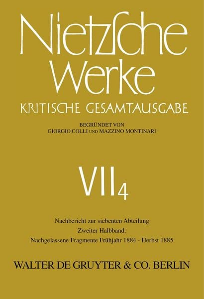 Produktbild: Nachgelassene Fragmente Fr&uuml;hjahr 1884 - Herbst 1885