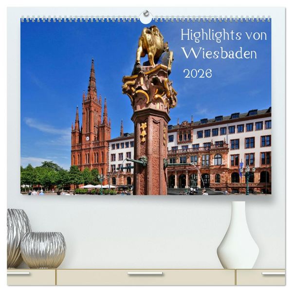 Produktbild: Highlights von Wiesbaden (hochwertiger Premium Wandkalender 2026 DIN A2 quer), Kunstdruck in Hochglanz