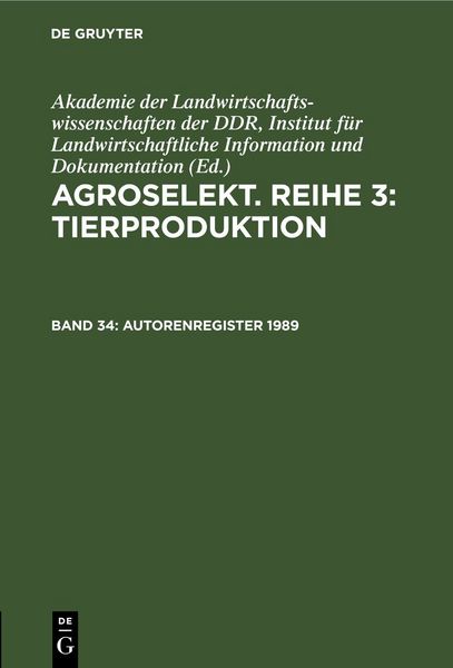 Produktbild: Autorenregister 1989