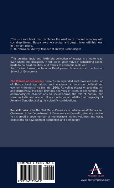 Produktbild: The Retreat of Democracy and Other Itinerant Essays on Globalization, Economics, and India