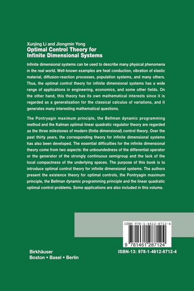 Produktbild: Optimal Control Theory for Infinite Dimensional Systems