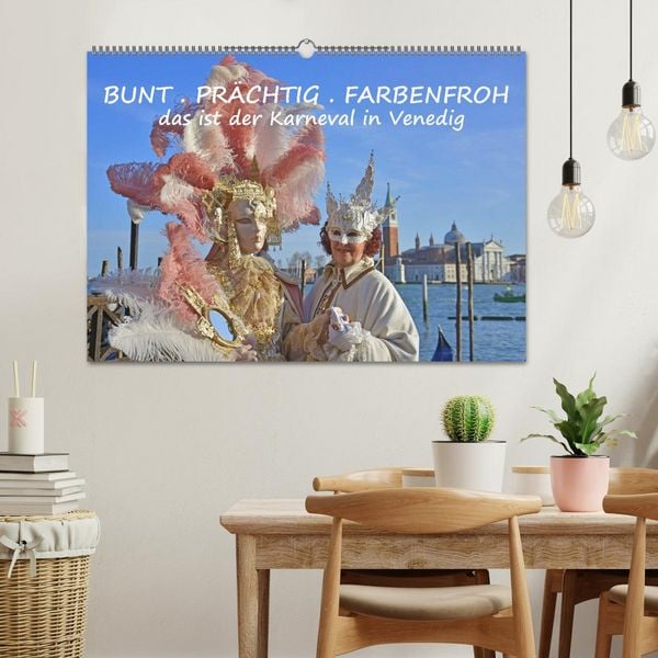 Produktbild: BUNT . PR&Auml;CHTIG . FARBENFROH . Das ist der Karneval in Venedig (Wandkalender 2026 DIN A2 quer), CALVENDO Monatskalender