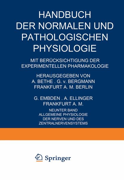 Produktbild: Allgemeine Physiologie der Nerven und des Zentralnervensystems
