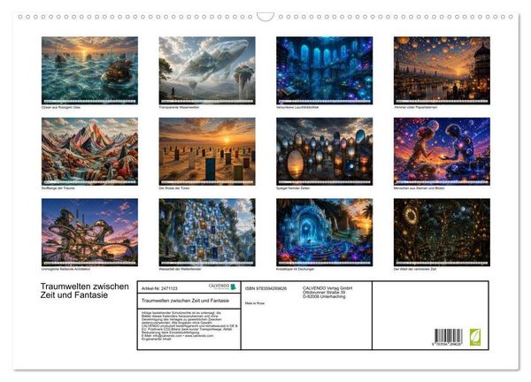 Produktbild: Traumwelten zwischen Zeit und Fantasie (Wandkalender 2027 DIN A2 quer), CALVENDO Monatskalender