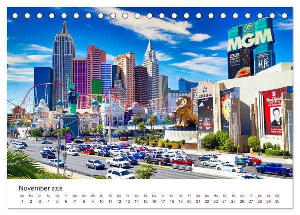 Produktbild: Las Vegas - Die Hauptstadt der Unterhaltung. (Tischkalender 2026 DIN A5 quer), CALVENDO Monatskalender