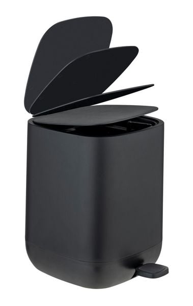 Produktbild: Bad-Accessoire Set Mod. Davos Schwarz, mit Treteimer 5 Liter