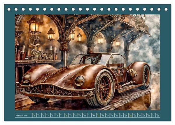 Produktbild: Mit Steampunk unterwegs (Tischkalender 2026 DIN A5 quer), CALVENDO Monatskalender