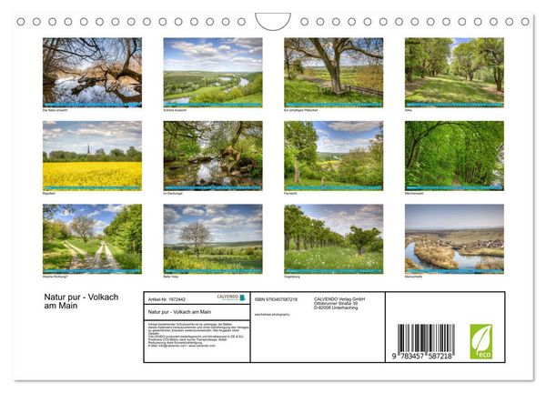 Produktbild: Natur pur - Volkach am Main (Wandkalender 2026 DIN A4 quer), CALVENDO Monatskalender