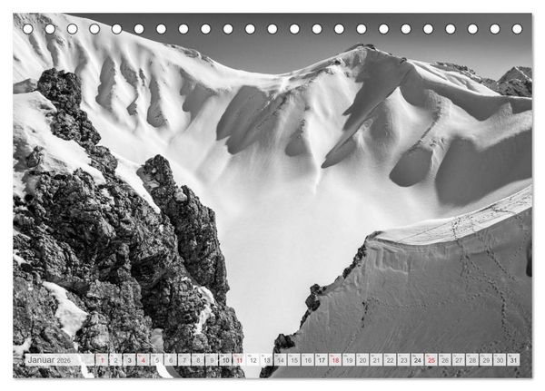 Produktbild: Bergpixels Schwarz-Wei&szlig;e Gebirgstr&auml;ume (Tischkalender 2026 DIN A5 quer), CALVENDO Monatskalender