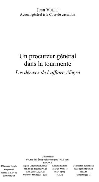 Produktbild: Un procureur general dans la tourmente